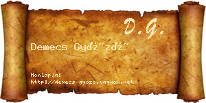 Demecs Győző névjegykártya